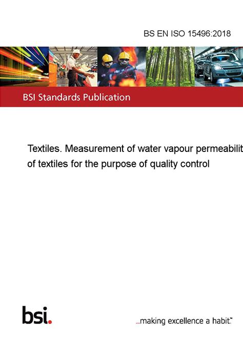 ISO 15496:2018 Textiles — Measurement of water vapour 